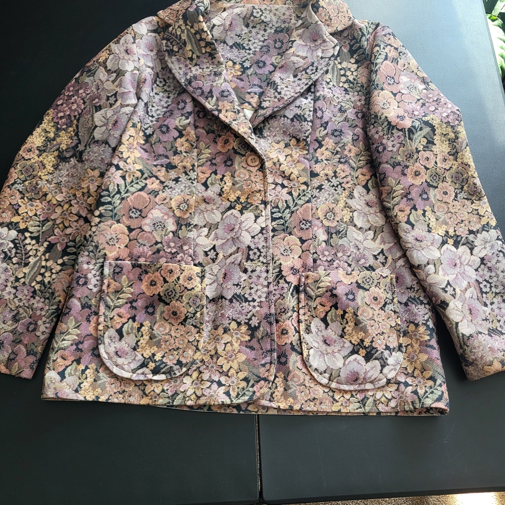 Vintage Women's Floral Blazer Size Small